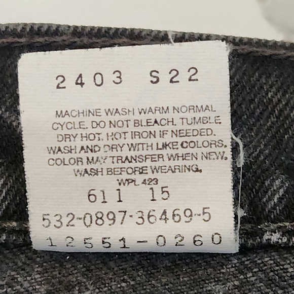 VINTAGE 90s Levi’s 550 Charcoal Relaxed Fit Tapered Leg Denim Jeans Size 12 P M - Picture 6 of 12